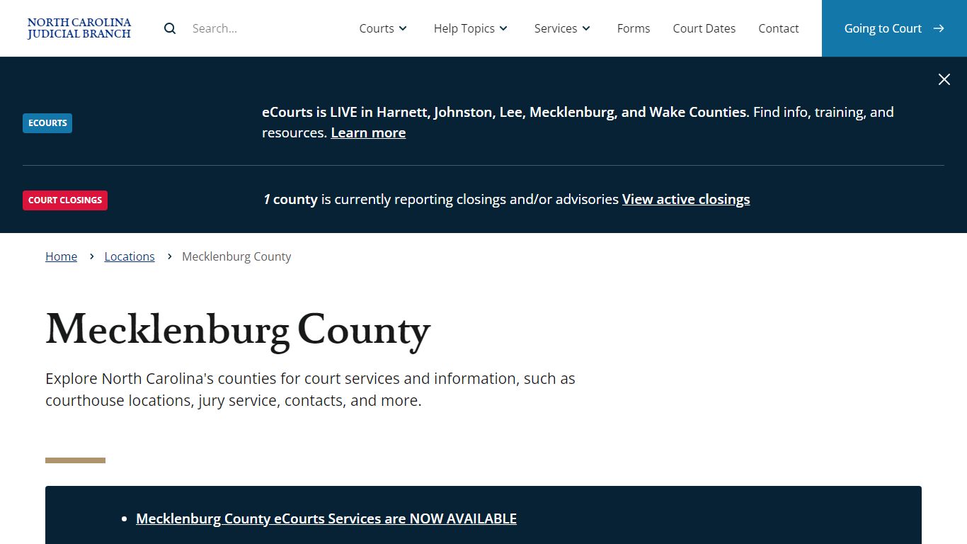 Mecklenburg County | North Carolina Judicial Branch